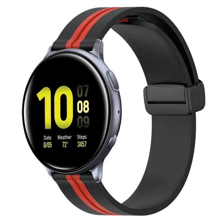 20mm 折りたたみマグネット留めシリコンウォッチバンド、Samsung Galaxy Watch Active 2 40mm用、Samsung Galaxy Watch Active 2 44mm用、Samsung Galaxy Watch 42mm用