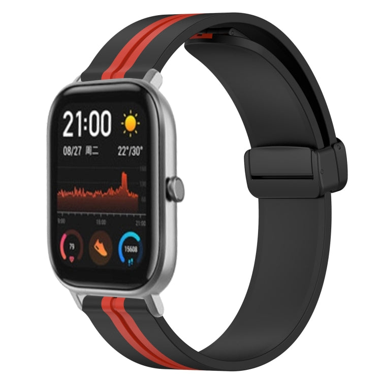 20mm Folding Magnetic Clasp Silicone Watch Band, For Amazfit GTS, For Amazfit GTR 42mm, For Amazfit Pop Pro, For Amazfit Pop