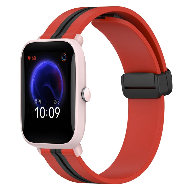 20mm Folding Magnetic Clasp Silicone Watch Band, For Amazfit GTS, For Amazfit GTR 42mm, For Amazfit Pop Pro, For Amazfit Pop