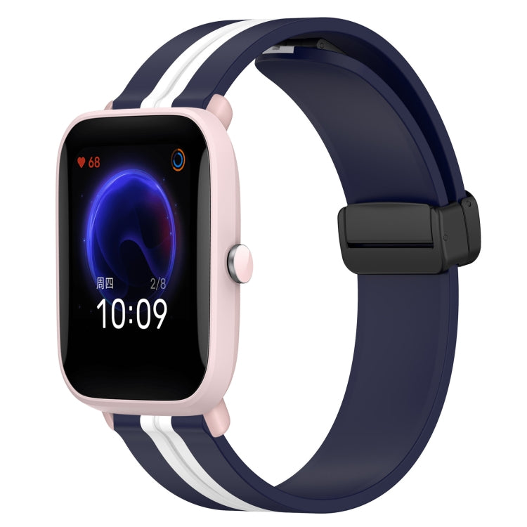 20mm Folding Magnetic Clasp Silicone Watch Band, For Amazfit GTS, For Amazfit GTR 42mm, For Amazfit Pop Pro, For Amazfit Pop