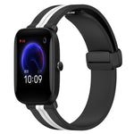 20mm Folding Magnetic Clasp Silicone Watch Band, For Amazfit GTS, For Amazfit GTR 42mm, For Amazfit Pop Pro, For Amazfit Pop