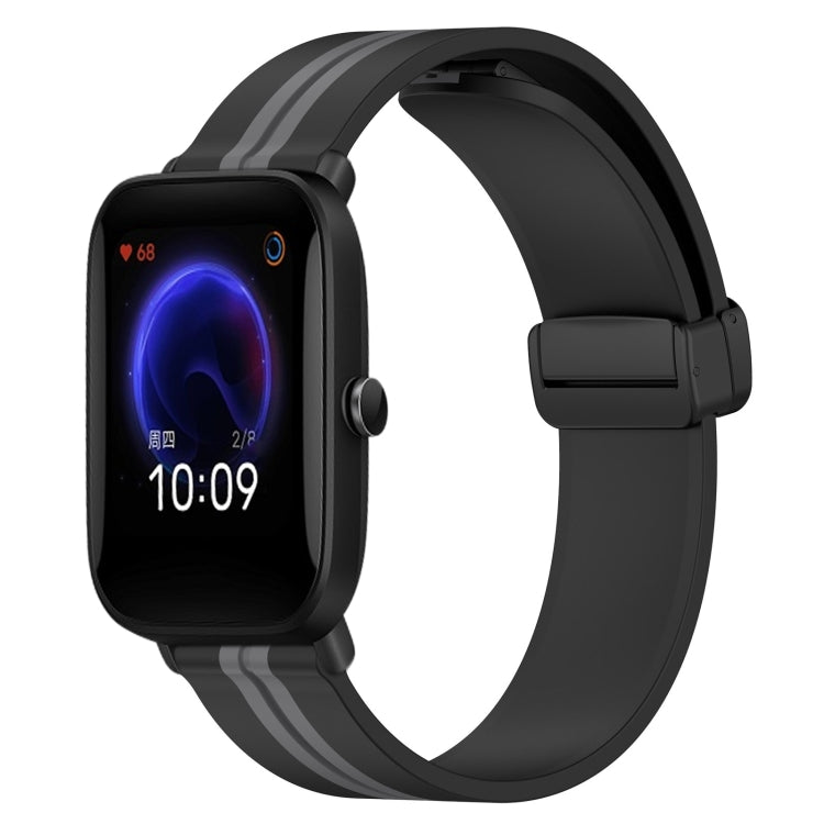 20mm Folding Magnetic Clasp Silicone Watch Band, For Amazfit GTS, For Amazfit GTR 42mm, For Amazfit Pop Pro, For Amazfit Pop