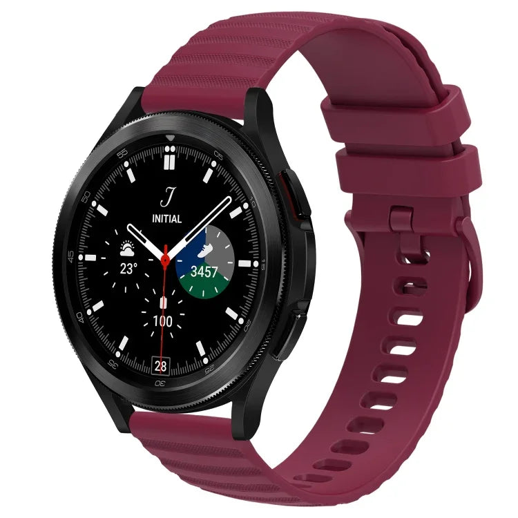 Samsung Galaxy Watch 4 Classic 42mm、Samsung Galaxy Watch 4 Classic 46mm、Samsung Galaxy Watch Active 2 40mm、Samsung Galaxy Watch Active 2 44mm用 20mm ウェービードットパターン ソリッドカラー シリコンウォッチバンド
