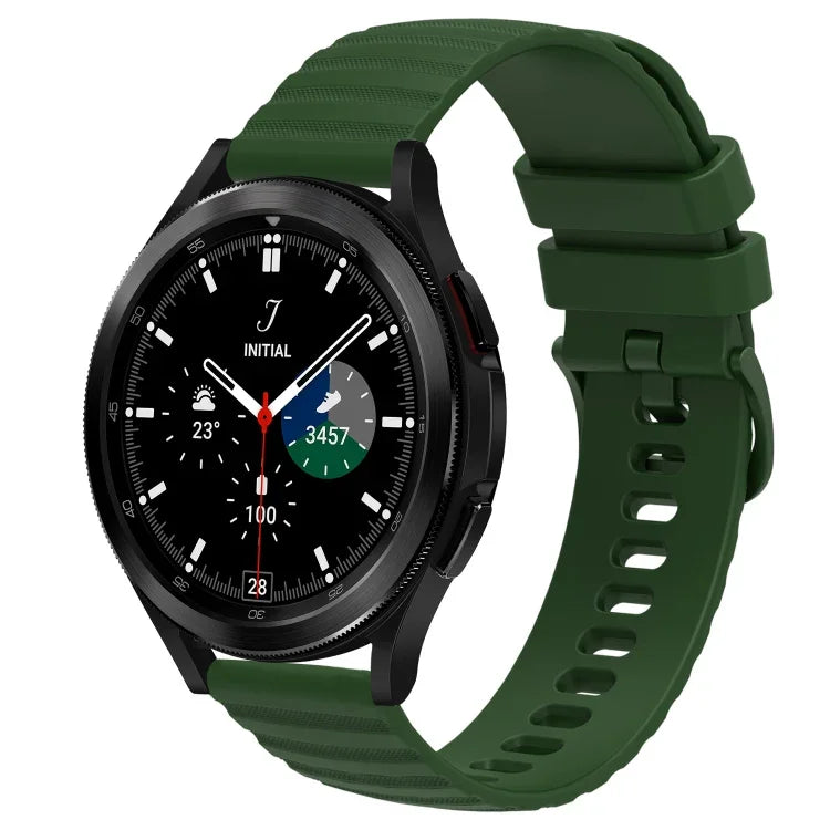 Samsung Galaxy Watch 4 Classic 42mm、Samsung Galaxy Watch 4 Classic 46mm、Samsung Galaxy Watch Active 2 40mm、Samsung Galaxy Watch Active 2 44mm用 20mm ウェービードットパターン ソリッドカラー シリコンウォッチバンド