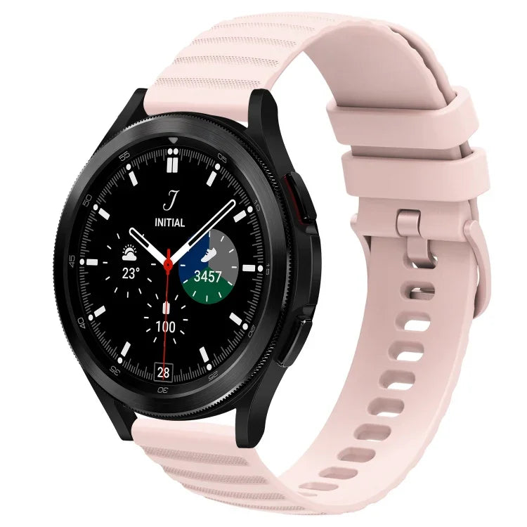 Samsung Galaxy Watch 4 Classic 42mm、Samsung Galaxy Watch 4 Classic 46mm、Samsung Galaxy Watch Active 2 40mm、Samsung Galaxy Watch Active 2 44mm用 20mm ウェービードットパターン ソリッドカラー シリコンウォッチバンド