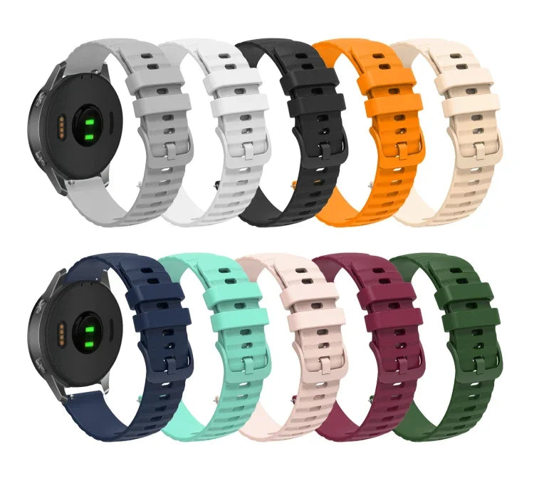 Samsung Galaxy Watch 4 Classic 42mm、Samsung Galaxy Watch 4 Classic 46mm、Samsung Galaxy Watch Active 2 40mm、Samsung Galaxy Watch Active 2 44mm用 20mm ウェービードットパターン ソリッドカラー シリコンウォッチバンド