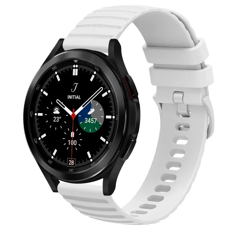 Samsung Galaxy Watch 4 Classic 42mm、Samsung Galaxy Watch 4 Classic 46mm、Samsung Galaxy Watch Active 2 40mm、Samsung Galaxy Watch Active 2 44mm用 20mm ウェービードットパターン ソリッドカラー シリコンウォッチバンド