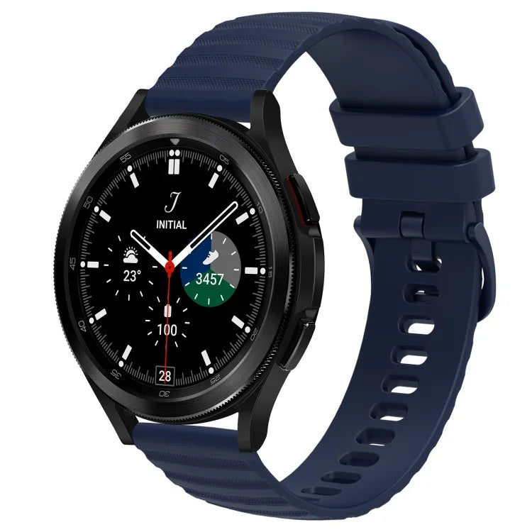 Samsung Galaxy Watch 4 Classic 42mm、Samsung Galaxy Watch 4 Classic 46mm、Samsung Galaxy Watch Active 2 40mm、Samsung Galaxy Watch Active 2 44mm用 20mm ウェービードットパターン ソリッドカラー シリコンウォッチバンド