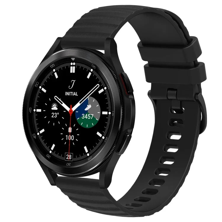 Samsung Galaxy Watch 4 Classic 42mm、Samsung Galaxy Watch 4 Classic 46mm、Samsung Galaxy Watch Active 2 40mm、Samsung Galaxy Watch Active 2 44mm用 20mm ウェービードットパターン ソリッドカラー シリコンウォッチバンド