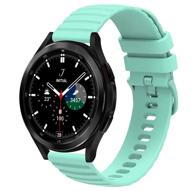 Samsung Galaxy Watch 4 Classic 42mm、Samsung Galaxy Watch 4 Classic 46mm、Samsung Galaxy Watch Active 2 40mm、Samsung Galaxy Watch Active 2 44mm用 20mm ウェービードットパターン ソリッドカラー シリコンウォッチバンド