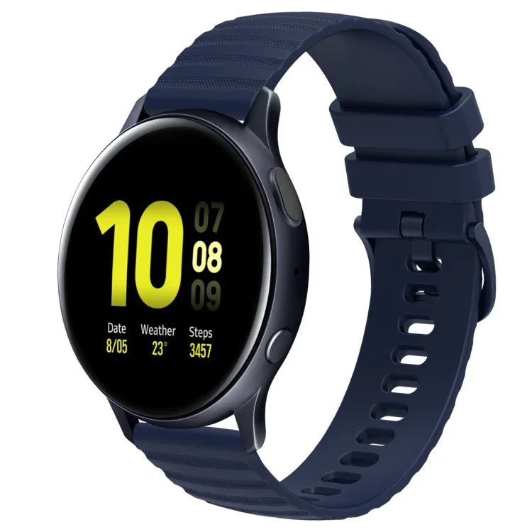 Samsung Galaxy Watch 4 Classic 42mm、Samsung Galaxy Watch 4 Classic 46mm、Samsung Galaxy Watch Active 2 40mm、Samsung Galaxy Watch Active 2 44mm用 20mm ウェービードットパターン ソリッドカラー シリコンウォッチバンド