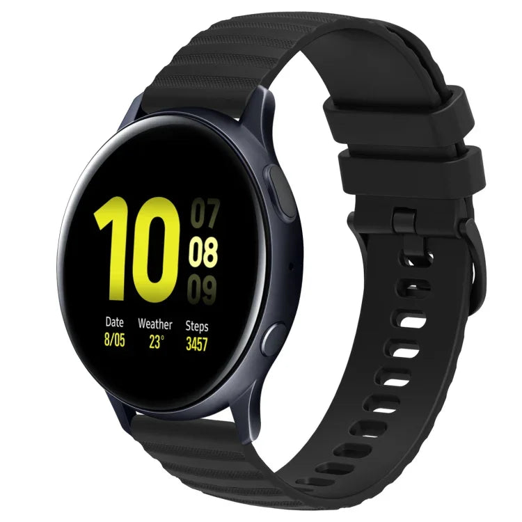 Samsung Galaxy Watch 4 Classic 42mm、Samsung Galaxy Watch 4 Classic 46mm、Samsung Galaxy Watch Active 2 40mm、Samsung Galaxy Watch Active 2 44mm用 20mm ウェービードットパターン ソリッドカラー シリコンウォッチバンド