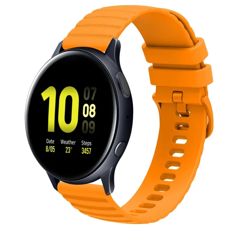 Samsung Galaxy Watch 4 Classic 42mm、Samsung Galaxy Watch 4 Classic 46mm、Samsung Galaxy Watch Active 2 40mm、Samsung Galaxy Watch Active 2 44mm用 20mm ウェービードットパターン ソリッドカラー シリコンウォッチバンド