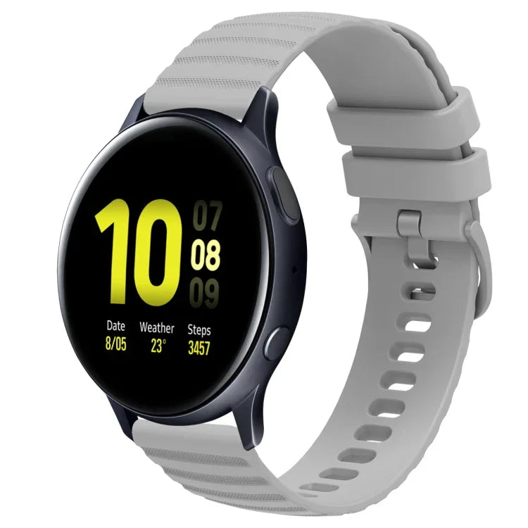 Samsung Galaxy Watch 4 Classic 42mm、Samsung Galaxy Watch 4 Classic 46mm、Samsung Galaxy Watch Active 2 40mm、Samsung Galaxy Watch Active 2 44mm用 20mm ウェービードットパターン ソリッドカラー シリコンウォッチバンド