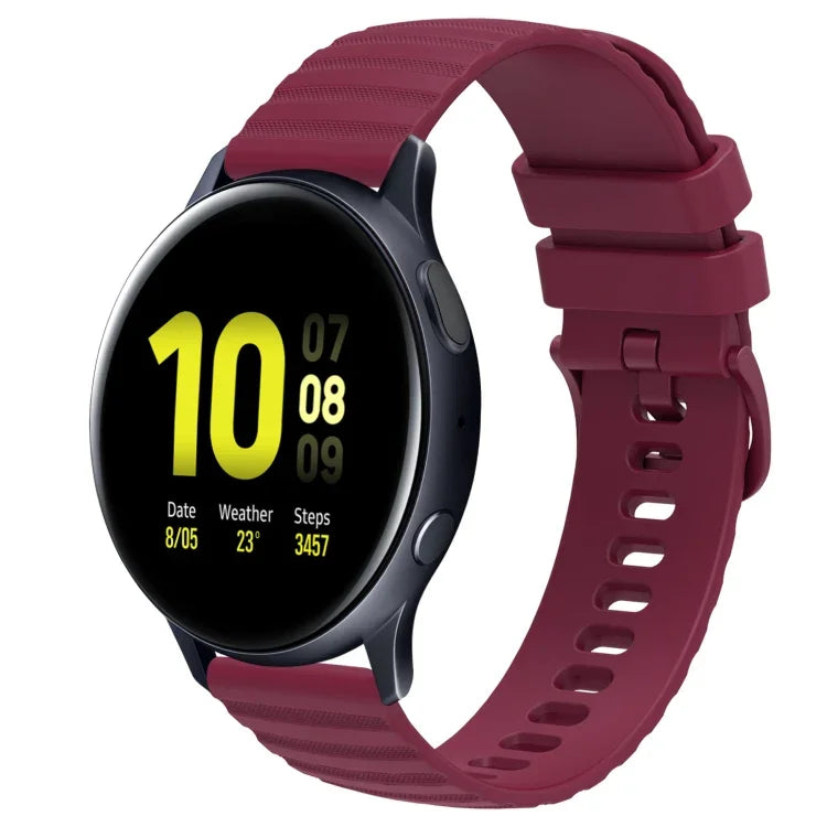 Samsung Galaxy Watch 4 Classic 42mm、Samsung Galaxy Watch 4 Classic 46mm、Samsung Galaxy Watch Active 2 40mm、Samsung Galaxy Watch Active 2 44mm用 20mm ウェービードットパターン ソリッドカラー シリコンウォッチバンド