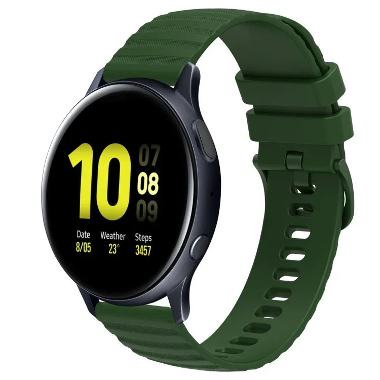 Samsung Galaxy Watch 4 Classic 42mm、Samsung Galaxy Watch 4 Classic 46mm、Samsung Galaxy Watch Active 2 40mm、Samsung Galaxy Watch Active 2 44mm用 20mm ウェービードットパターン ソリッドカラー シリコンウォッチバンド