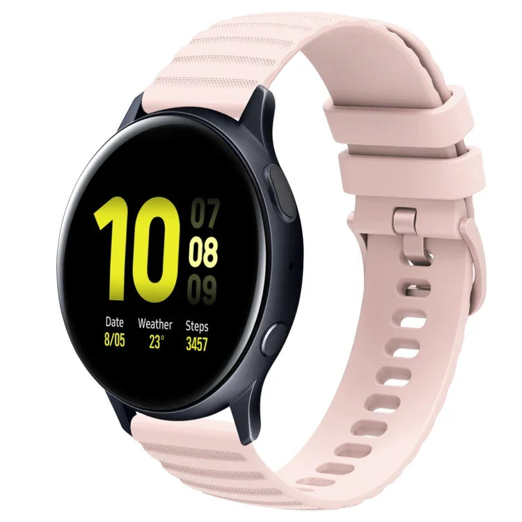 Samsung Galaxy Watch 4 Classic 42mm、Samsung Galaxy Watch 4 Classic 46mm、Samsung Galaxy Watch Active 2 40mm、Samsung Galaxy Watch Active 2 44mm用 20mm ウェービードットパターン ソリッドカラー シリコンウォッチバンド