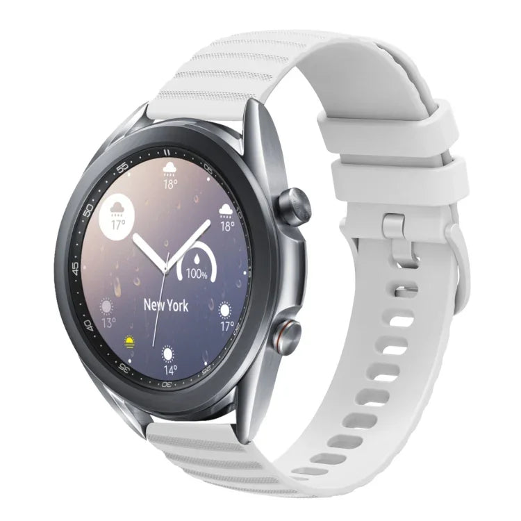 Samsung Galaxy Watch3 45mm、Samsung Galaxy Watch 46mm、Samsung Gear S3 Classic、Samsung Gear S3 Frontier用 22mm ウェービードットパターン ソリッドカラー シリコンウォッチバンド