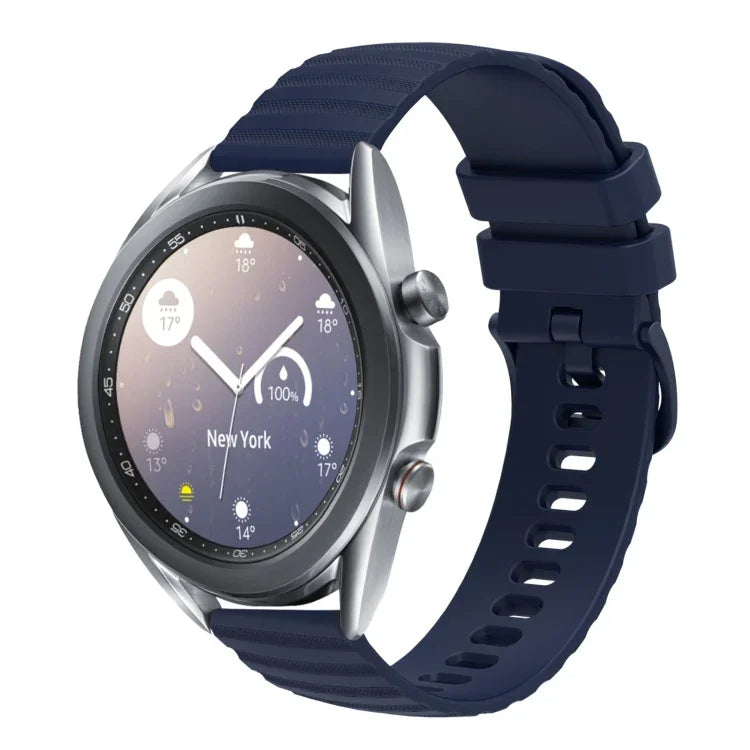 Samsung Galaxy Watch3 45mm、Samsung Galaxy Watch 46mm、Samsung Gear S3 Classic、Samsung Gear S3 Frontier用 22mm ウェービードットパターン ソリッドカラー シリコンウォッチバンド