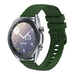 Samsung Galaxy Watch3 45mm、Samsung Galaxy Watch 46mm、Samsung Gear S3 Classic、Samsung Gear S3 Frontier用 22mm ウェービードットパターン ソリッドカラー シリコンウォッチバンド