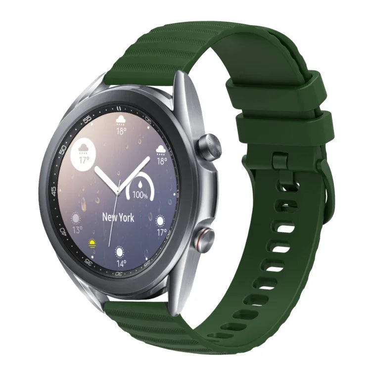 Samsung Galaxy Watch3 45mm、Samsung Galaxy Watch 46mm、Samsung Gear S3 Classic、Samsung Gear S3 Frontier用 22mm ウェービードットパターン ソリッドカラー シリコンウォッチバンド