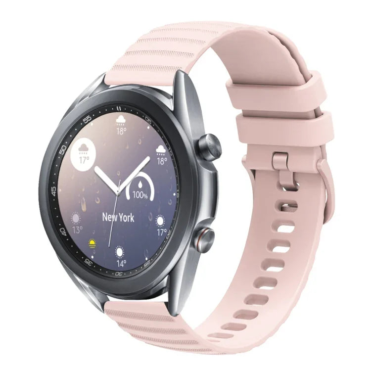 Samsung Galaxy Watch3 45mm、Samsung Galaxy Watch 46mm、Samsung Gear S3 Classic、Samsung Gear S3 Frontier用 22mm ウェービードットパターン ソリッドカラー シリコンウォッチバンド