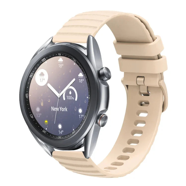 Samsung Galaxy Watch3 45mm、Samsung Galaxy Watch 46mm、Samsung Gear S3 Classic、Samsung Gear S3 Frontier用 22mm ウェービードットパターン ソリッドカラー シリコンウォッチバンド