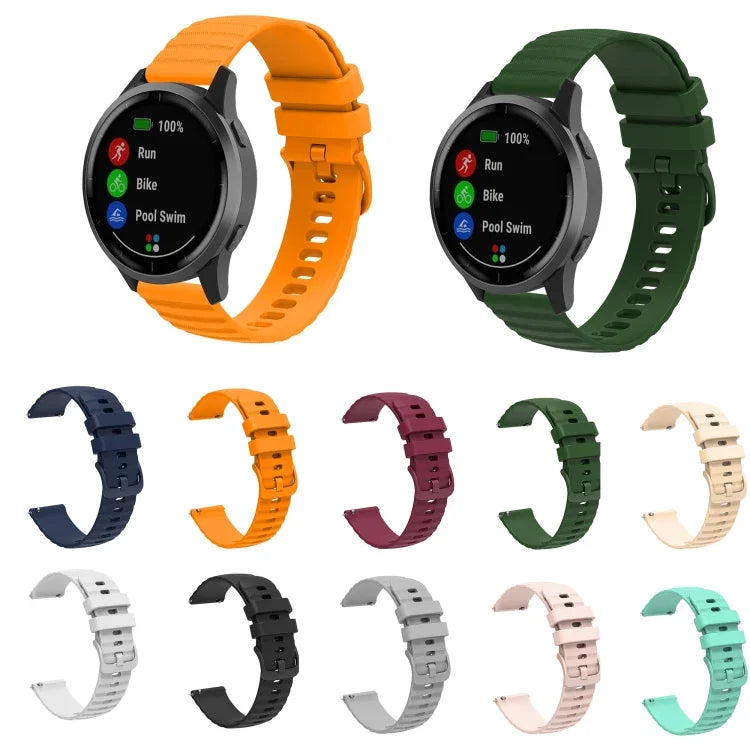 Samsung Galaxy Watch3 45mm、Samsung Galaxy Watch 46mm、Samsung Gear S3 Classic、Samsung Gear S3 Frontier用 22mm ウェービードットパターン ソリッドカラー シリコンウォッチバンド