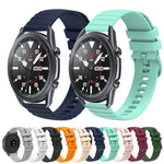 Samsung Galaxy Watch3 45mm、Samsung Galaxy Watch 46mm、Samsung Gear S3 Classic、Samsung Gear S3 Frontier用 22mm ウェービードットパターン ソリッドカラー シリコンウォッチバンド