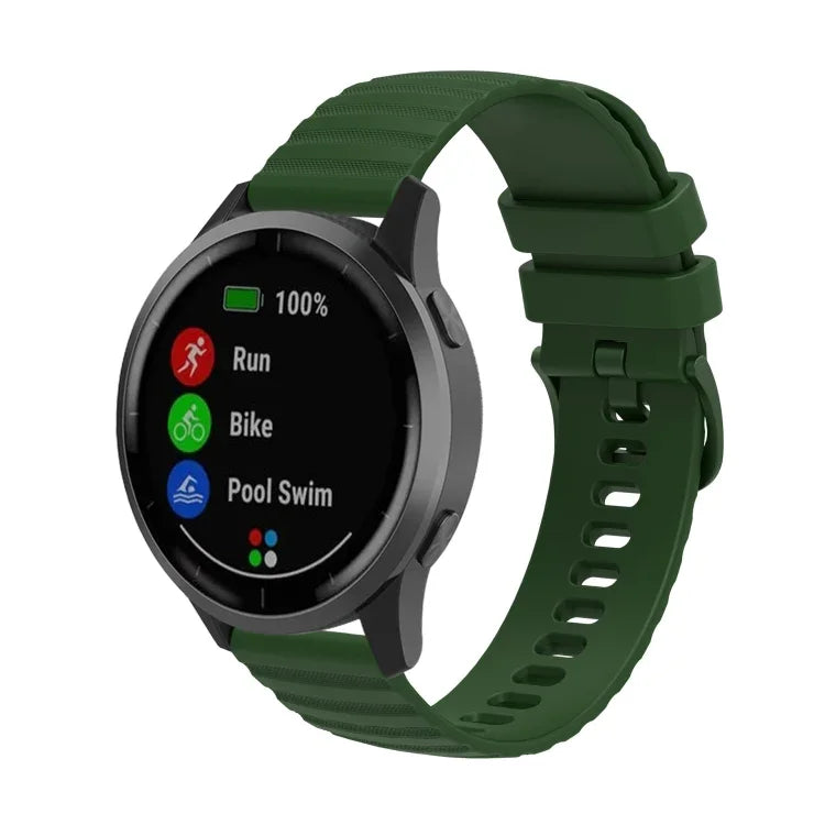 Samsung Galaxy Watch3 45mm、Samsung Galaxy Watch 46mm、Samsung Gear S3 Classic、Samsung Gear S3 Frontier用 22mm ウェービードットパターン ソリッドカラー シリコンウォッチバンド