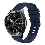 Samsung Galaxy Watch3 45mm、Samsung Galaxy Watch 46mm、Samsung Gear S3 Classic、Samsung Gear S3 Frontier用 22mm ウェービードットパターン ソリッドカラー シリコンウォッチバンド