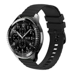 Samsung Galaxy Watch3 45mm、Samsung Galaxy Watch 46mm、Samsung Gear S3 Classic、Samsung Gear S3 Frontier用 22mm ウェービードットパターン ソリッドカラー シリコンウォッチバンド