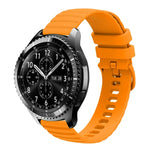 Samsung Galaxy Watch3 45mm、Samsung Galaxy Watch 46mm、Samsung Gear S3 Classic、Samsung Gear S3 Frontier用 22mm ウェービードットパターン ソリッドカラー シリコンウォッチバンド