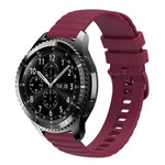 Samsung Galaxy Watch3 45mm、Samsung Galaxy Watch 46mm、Samsung Gear S3 Classic、Samsung Gear S3 Frontier用 22mm ウェービードットパターン ソリッドカラー シリコンウォッチバンド