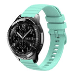 Samsung Galaxy Watch3 45mm、Samsung Galaxy Watch 46mm、Samsung Gear S3 Classic、Samsung Gear S3 Frontier用 22mm ウェービードットパターン ソリッドカラー シリコンウォッチバンド