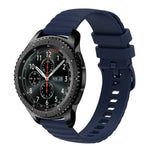 Samsung Galaxy Watch3 45mm、Samsung Galaxy Watch 46mm、Samsung Gear S3 Classic、Samsung Gear S3 Frontier用 22mm ウェービードットパターン ソリッドカラー シリコンウォッチバンド