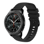 Samsung Galaxy Watch3 45mm、Samsung Galaxy Watch 46mm、Samsung Gear S3 Classic、Samsung Gear S3 Frontier用 22mm ウェービードットパターン ソリッドカラー シリコンウォッチバンド