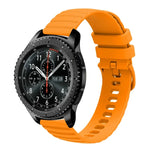 Samsung Galaxy Watch3 45mm、Samsung Galaxy Watch 46mm、Samsung Gear S3 Classic、Samsung Gear S3 Frontier用 22mm ウェービードットパターン ソリッドカラー シリコンウォッチバンド