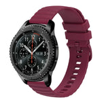 Samsung Galaxy Watch3 45mm、Samsung Galaxy Watch 46mm、Samsung Gear S3 Classic、Samsung Gear S3 Frontier用 22mm ウェービードットパターン ソリッドカラー シリコンウォッチバンド