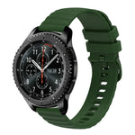 Samsung Galaxy Watch3 45mm、Samsung Galaxy Watch 46mm、Samsung Gear S3 Classic、Samsung Gear S3 Frontier用 22mm ウェービードットパターン ソリッドカラー シリコンウォッチバンド
