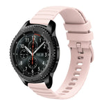 Samsung Galaxy Watch3 45mm、Samsung Galaxy Watch 46mm、Samsung Gear S3 Classic、Samsung Gear S3 Frontier用 22mm ウェービードットパターン ソリッドカラー シリコンウォッチバンド