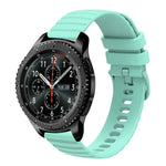 Samsung Galaxy Watch3 45mm、Samsung Galaxy Watch 46mm、Samsung Gear S3 Classic、Samsung Gear S3 Frontier用 22mm ウェービードットパターン ソリッドカラー シリコンウォッチバンド