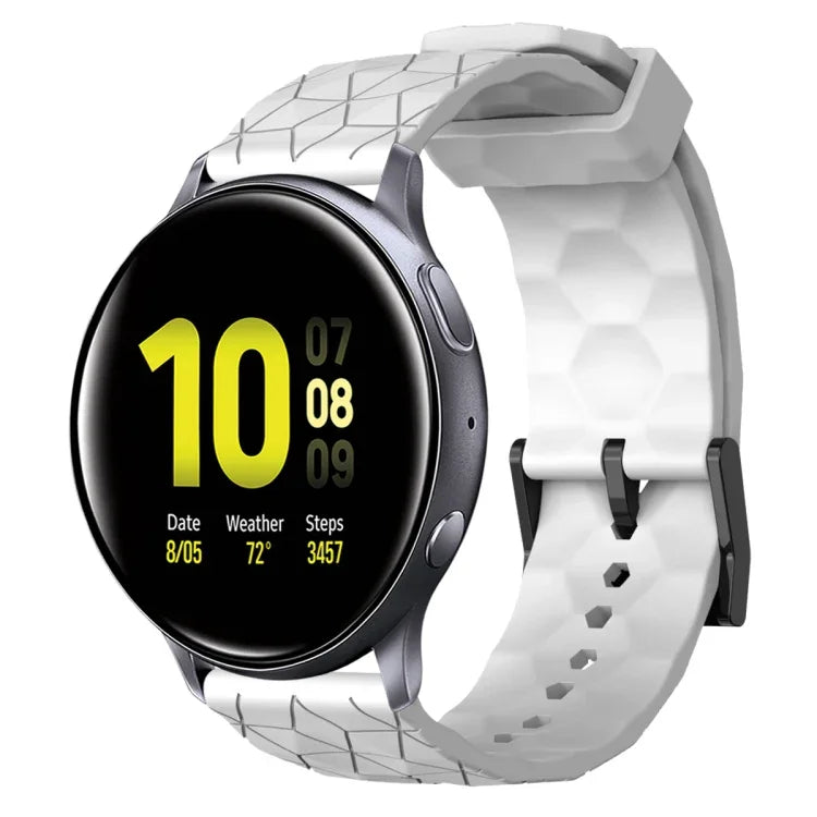 20mmサッカーパターン単色シリコンウォッチバンド、Samsung Galaxy Watch Active 2 44mm 用、Samsung Galaxy Watch 42mm 用