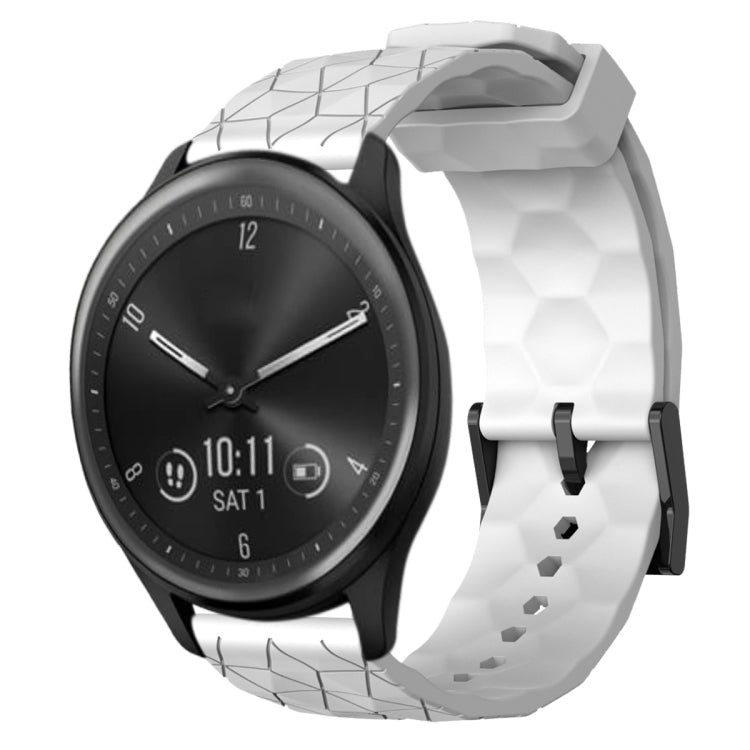 20mm Football Pattern Solid Color Silicone Watch Band, For Garmin Vivomove Sport, For Garmin Venu 2 Plus, For Garmin Approach S40, For Garmin Forerunner 158