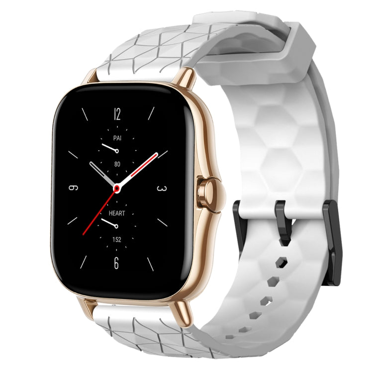20mm Football Pattern Solid Color Silicone Watch Band, For Amazfit GTS 2, For Amazfit GTS, For Amazfit GTR 42mm, For Amazfit Pop Pro
