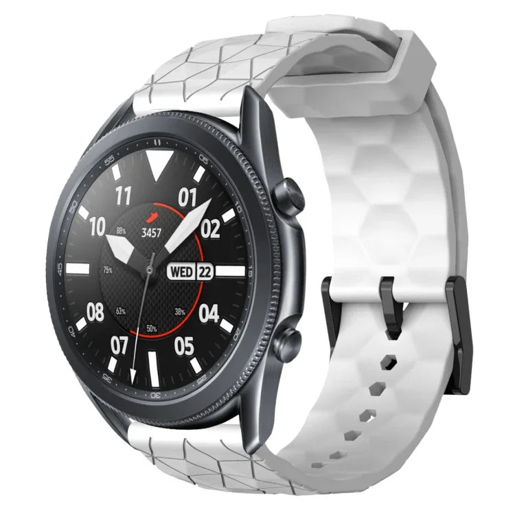 22mmサッカーパターン単色シリコンウォッチバンド、Samsung Galaxy Watch3 45mm 用、Samsung Galaxy Watch 46mm 用、Samsung Gear S3 Classic 用、Samsung Gear S3 Frontier 用