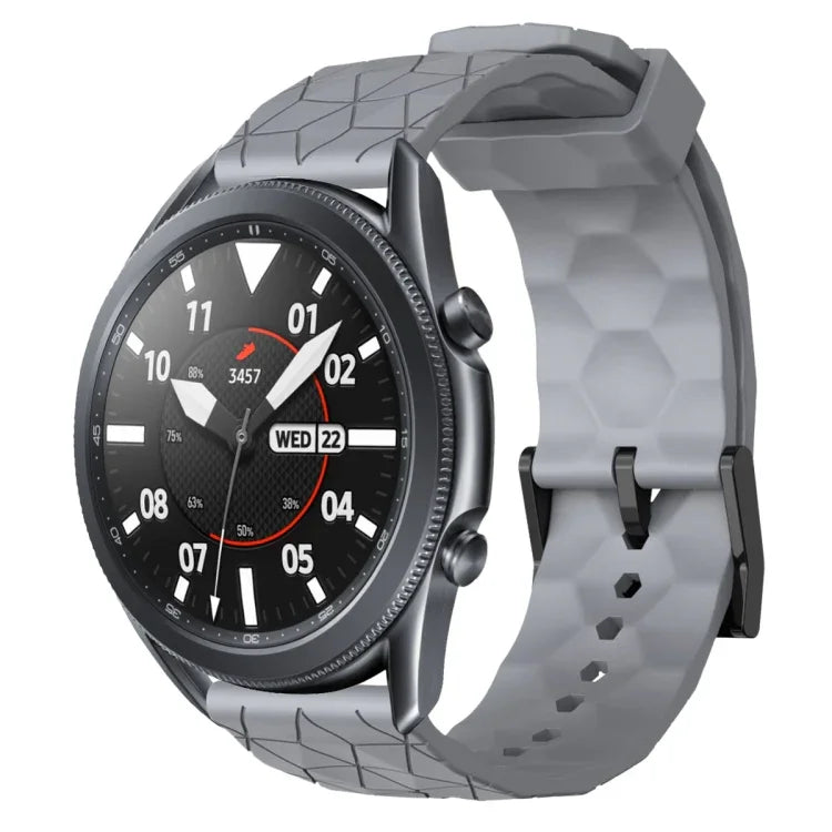 22mmサッカーパターン単色シリコンウォッチバンド、Samsung Galaxy Watch3 45mm 用、Samsung Galaxy Watch 46mm 用、Samsung Gear S3 Classic 用、Samsung Gear S3 Frontier 用