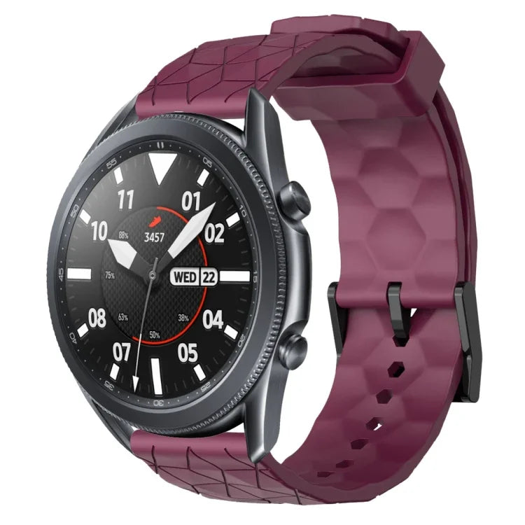 22mmサッカーパターン単色シリコンウォッチバンド、Samsung Galaxy Watch3 45mm 用、Samsung Galaxy Watch 46mm 用、Samsung Gear S3 Classic 用、Samsung Gear S3 Frontier 用