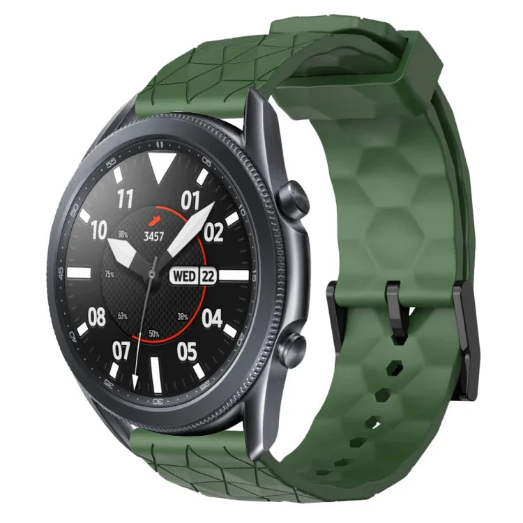 22mmサッカーパターン単色シリコンウォッチバンド、Samsung Galaxy Watch3 45mm 用、Samsung Galaxy Watch 46mm 用、Samsung Gear S3 Classic 用、Samsung Gear S3 Frontier 用