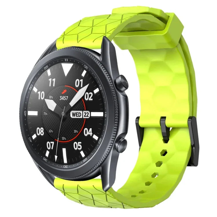 22mmサッカーパターン単色シリコンウォッチバンド、Samsung Galaxy Watch3 45mm 用、Samsung Galaxy Watch 46mm 用、Samsung Gear S3 Classic 用、Samsung Gear S3 Frontier 用